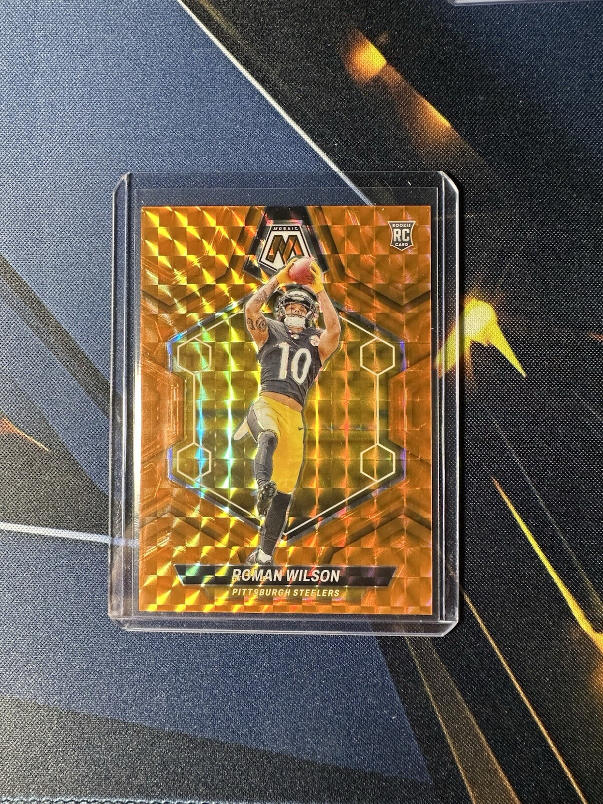 2024 Panini Mosaic - Rookies Orange Mosaic Prizm #369 Roman Wilson /199 (RC)