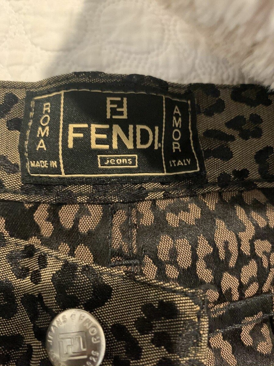 Fendi Leopard Print Jeans Pants Size 40 Italian XS/Small 2/4