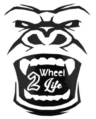 MOTORCYCLE  DECAL STICKER GORILLA 2 WHEEL LIFE