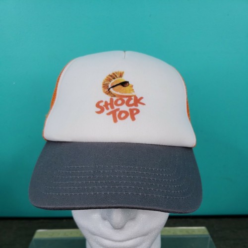 Shock Top Belgian White Beer Ale Snapback Trucker Hat Cap Orange Gray Mesh Back - Picture 6 of 8