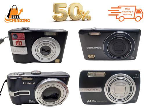 4er Pack Defekte Olympus & Panasonic Digitalkameras für Ersatzteile oder Reparat