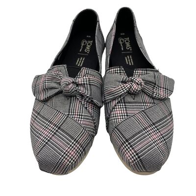 Toms Alpargata classic plaid Bow tie slip on shoes size 9  display picture 3