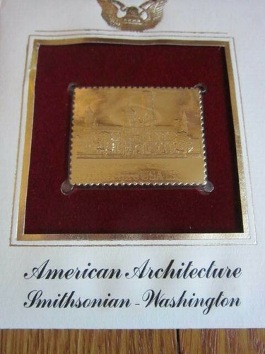 Smithsonian Washington DC US Gold Stamp Replica James Renwick Collectible 1980 - Picture 2 of 6