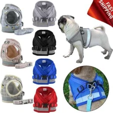 Small Pet Dog Vest Chest Puppy Harness Breathable Mesh & Leash  Strap Set XS-XL