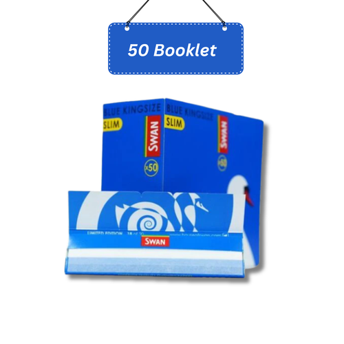 50 x Swan King Size Blue Slim Smoking Rolling Paper Full Box - Picture 3 of 3