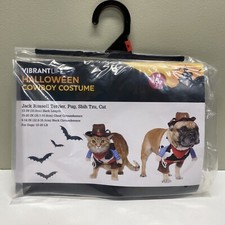  NEW Vibrant Life Cowboy Pet Dog  Cat Halloween Costume Size Sm 10-20 Lbs.
