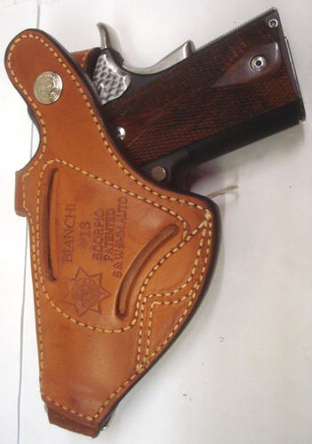 Bianchi RH # 13 SCORPION S&W 39 59 639 5906 Suede Lined Brown Leather Holster - Picture 7 of 13
