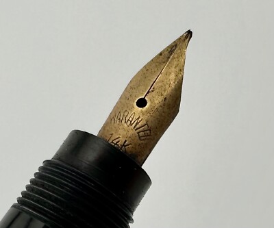 Antique RAPID Safety Gold Overlay Fountain Pen 14K Gold Nib