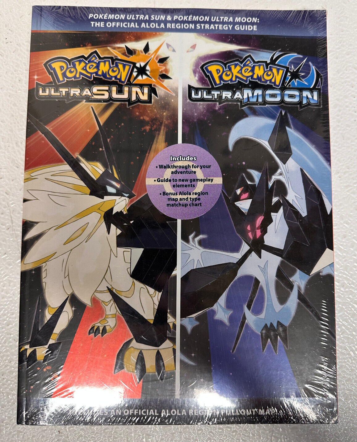 NEW SEALED POKEMON SUN MOON ALOLA REGION OFFICIAL GAME STRATEGY GUIDE  POSTER >>