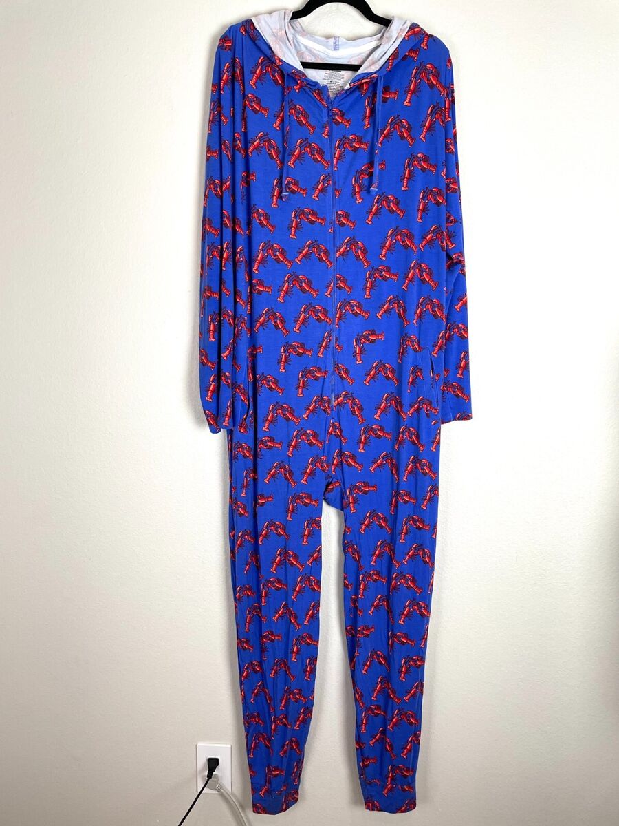 Me Undies Unisex L/XL Pajama Loungewear Lobster One Piece Jumpsuit