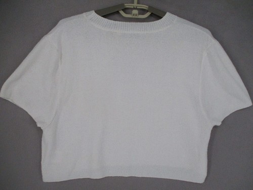 Bec & Bridge Top Womens 12 White Crew Cropped Short Sleeve Basic T Shirt Knit - Picture 8 of 15
