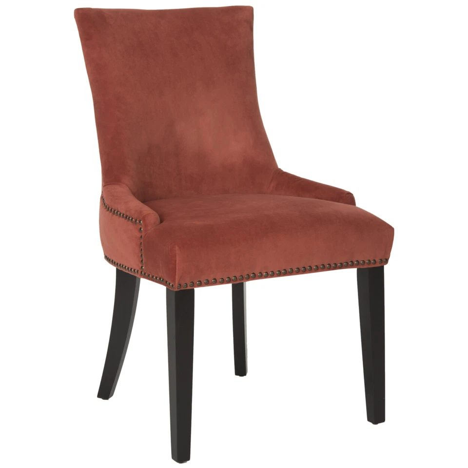 Juego de 2 sillas de comedor SAFAVIEH Lester 19""H con cabezal de clavo de latón | óxido | Foto 3 de 4