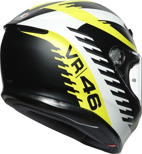 AGV K6 Top Rapid 46 Black Yellow Fluo Matt Replica Casque Intégral Fibre TG Ms - Photo 4/7
