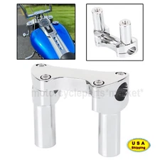 3.5" Chrome Handlebar Risers Top Clamp For Harley Dyna Softail Slim FLS FLSTC