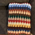 Granny Stripe Aztec Afghan Quilt Fringe Blanket 50x86” Throw Brown Orange Green