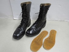 1974 Vietnam Era CIC Genesco US Leather Combat Boots Direct Molded Sole 10 1/2 R
