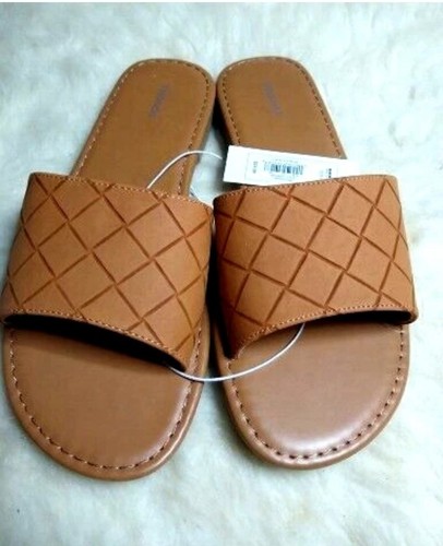 Women's Sonoma Goods For Life Janessa Woven Cognac Sandals Slide   Size 9M New 