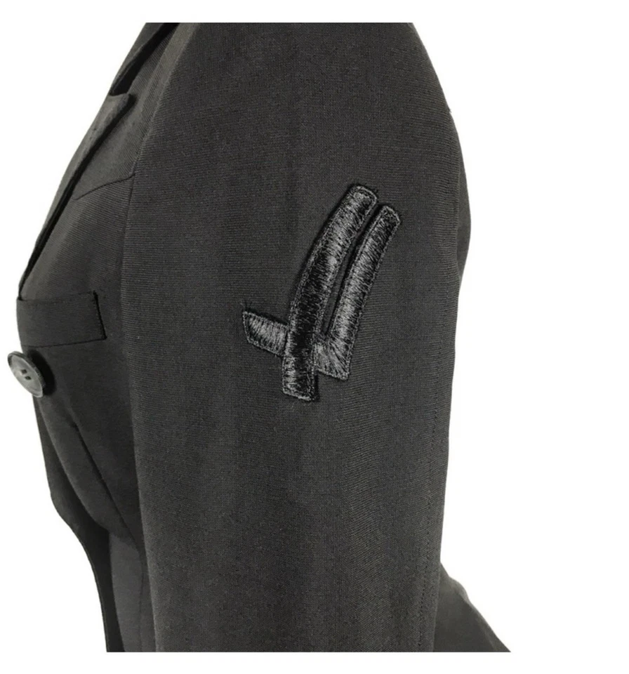 William Rast Military Blazer Black Sz XS Double Breasted Coat Jacket Cadet Goth - Image 4 of 4