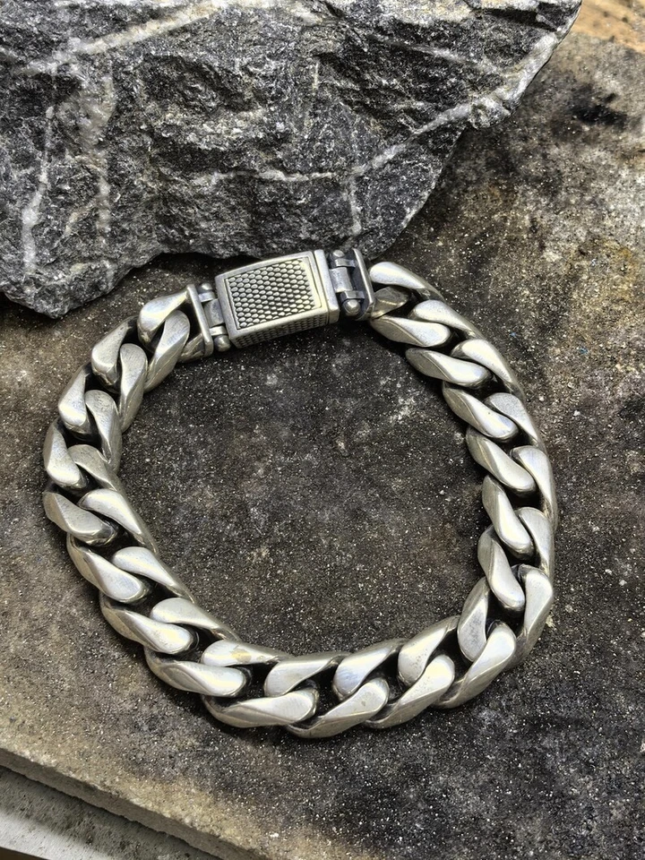 925 Silver 12MM Heavy Chain Curb Link Chain Bracelet - Image 2 of 4