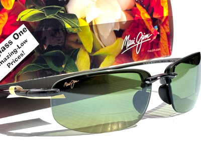 Maui Jim HOOKIPA Grey POLARIZED HT Green 1.5 READER Lens Sunglass