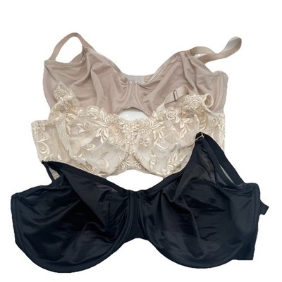 Soma Set Of 3 Bras 40DDD Embroidered Floral Sheer Mesh Underwired Multicolor