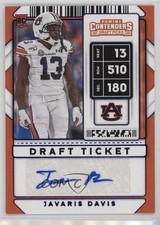 2020 Contenders Draft Picks College Ticket Blue Foil Javaris Davis Auto 14jm
