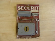 100mm x 75mm Rim Dead Lock with 2 Keys & Fixings LEFT OR RIGHT Brass / Grey