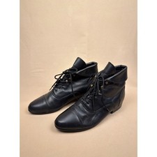 Vintage 90s Maine Woods Mandy 2 Black Leather Lace Up Ankle Boots Sz 9