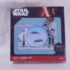 Star Wars Hoth Dinner Set Disney 5pc Plate Fork Knife Spoon Placemat NIB