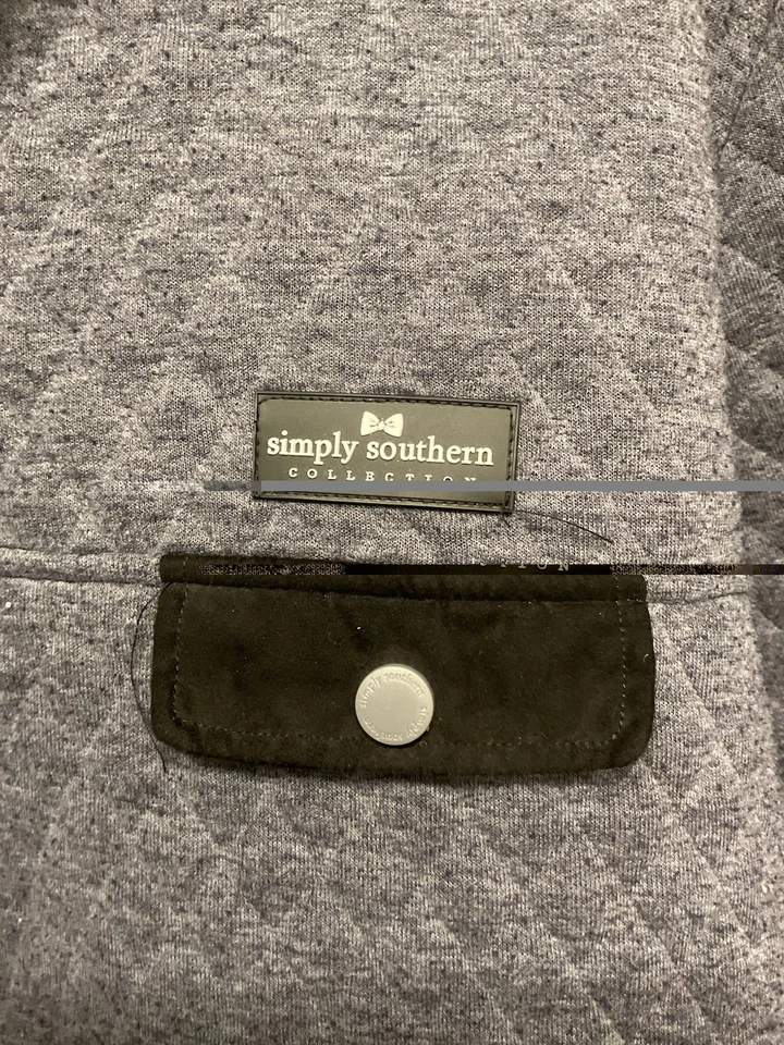 Simply Southern Size XXL 1/4 Snap Quilted Blue - Image 2 of 4