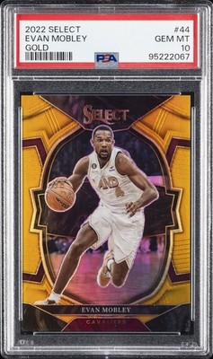 2022 PANINI SELECT GOLD #44 EVAN MOBLEY 4/10 PSA 10
