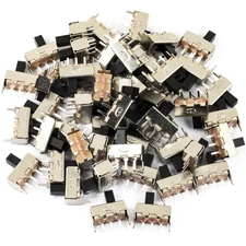 100pcs SS12F44-G5 Toggle Switch, 1P2T SPDT Latching, 5mm High Knob, Vertical