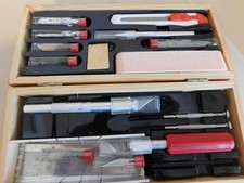 Ensemble de couteaux vintage Exacto boîte à bois coupe set