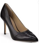 Lauren Ralph Lauren Lynden Burnished Leather Pump in Black 6.5B