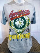Vintage 1989 Baseball Oakland A's American League Champions Shirt USA MADE ⚾⚾ S