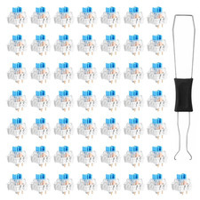 50 PCS Blue Mechanical Keyboard Switches, 3 Pin Blue Clicky Switches