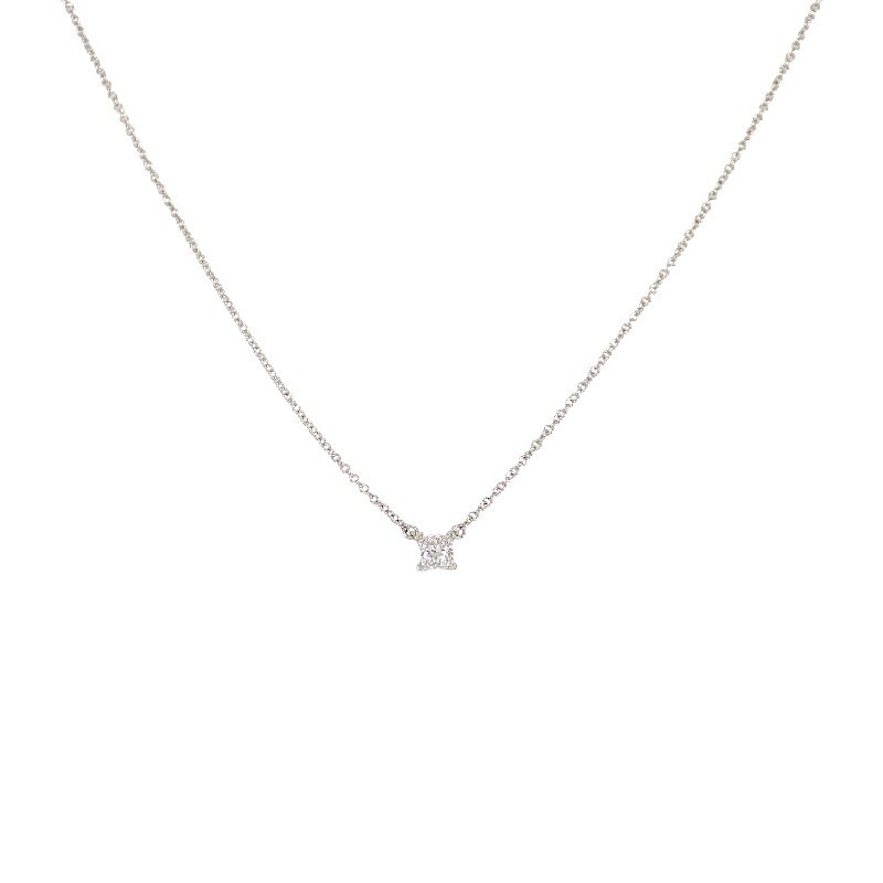 Tiffany & Co.   Square Pendant Necklace   Pt950  Diamond 536339