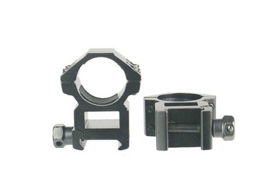 Red Anodized Scope Rings - High Profile Mount For 1" Tube Scopes On Picatinny/Weaver Rails