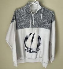 VTG 90s San Francisco 1/4 Zip Pullover Sweatshirt Sz L Unisex Sailboat USA Made