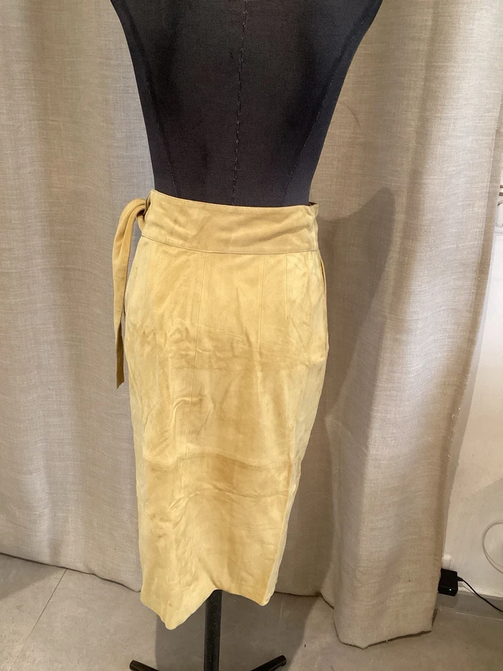 Superbe Jupe Porte Feuille Daim Sable Bash 36 Neuve Valeur 370€ Etiquette - Photo 3/4