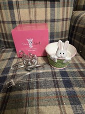 Pink Zebra Bunny Basket Simmer Pot-Used Good Condition No Chips Or Cracks