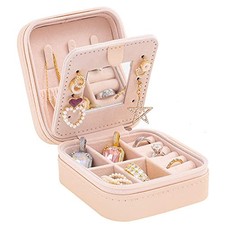 Travel jewelry case Travel jewelry box Travel Jewelry Organizer Small Pink-m