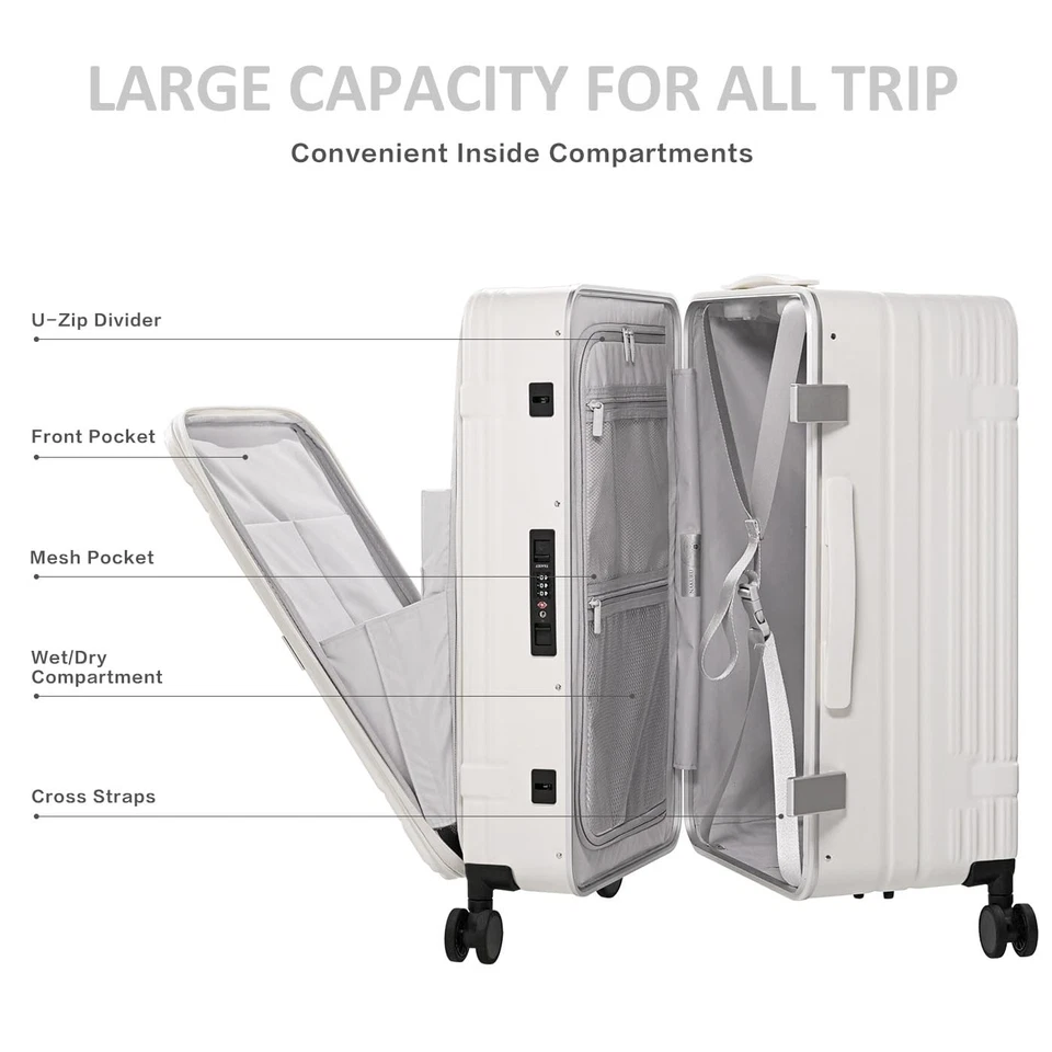 Maleta de Mano de 20 Pulgadas, Equipaje Giratorio 360° con Ruedas Silenciosas, Aerolínea A... Foto 4 de 4