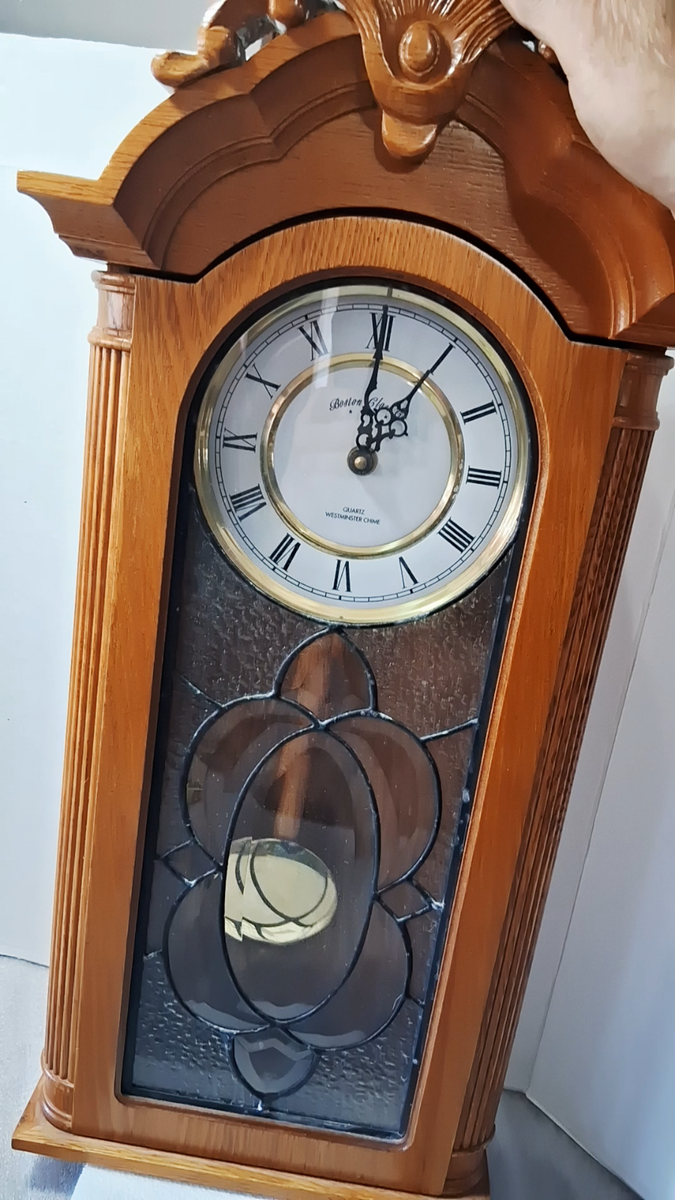 Boston Clock Company Wall Clock Quartz Westminster Chime Pendulum