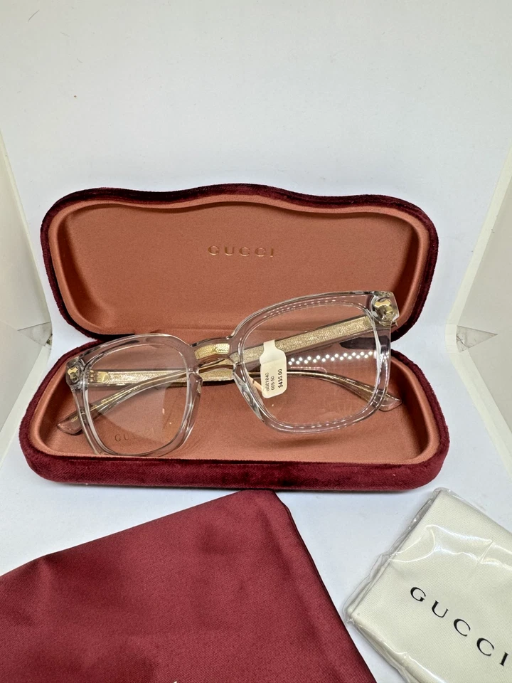 Gucci GG0184O 005 50mm Square  Acetate Eyeglasses New - Image 3 of 4