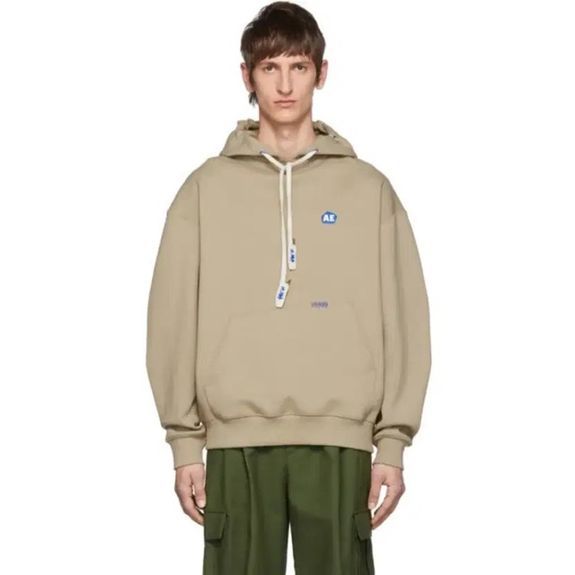 Ader Error A3 Hoodie Beige Logo Oversized