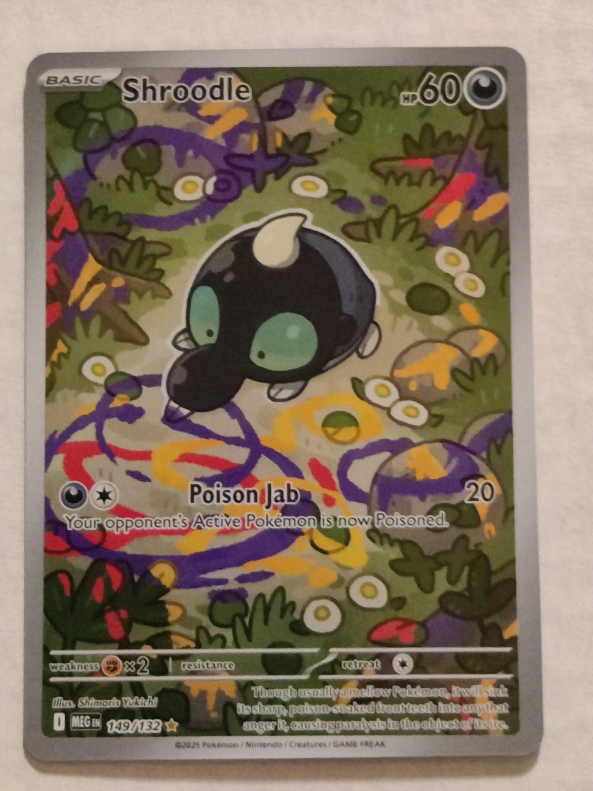 Shroodle 149/132 Mega Evolution Holo Pokemon Card, English, NM