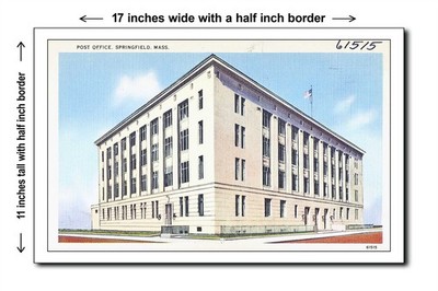Massachusetts 1940s - Post office, Springfield, Mass. - 11x17 Poster