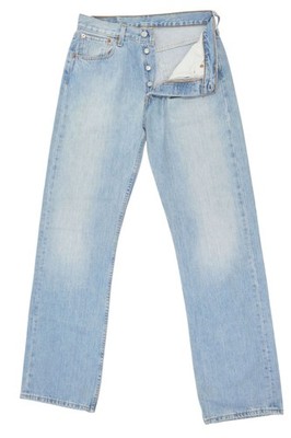 Levi's 501 Herren Jeans W31 L34 31/34 blau hellblau stonewashed gerade Denim
