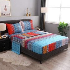 Bohemian Bedding Sheet Set,1 Fitted Sheet, 1 Flat, 2 Pillow Cases - 4 Piece ...